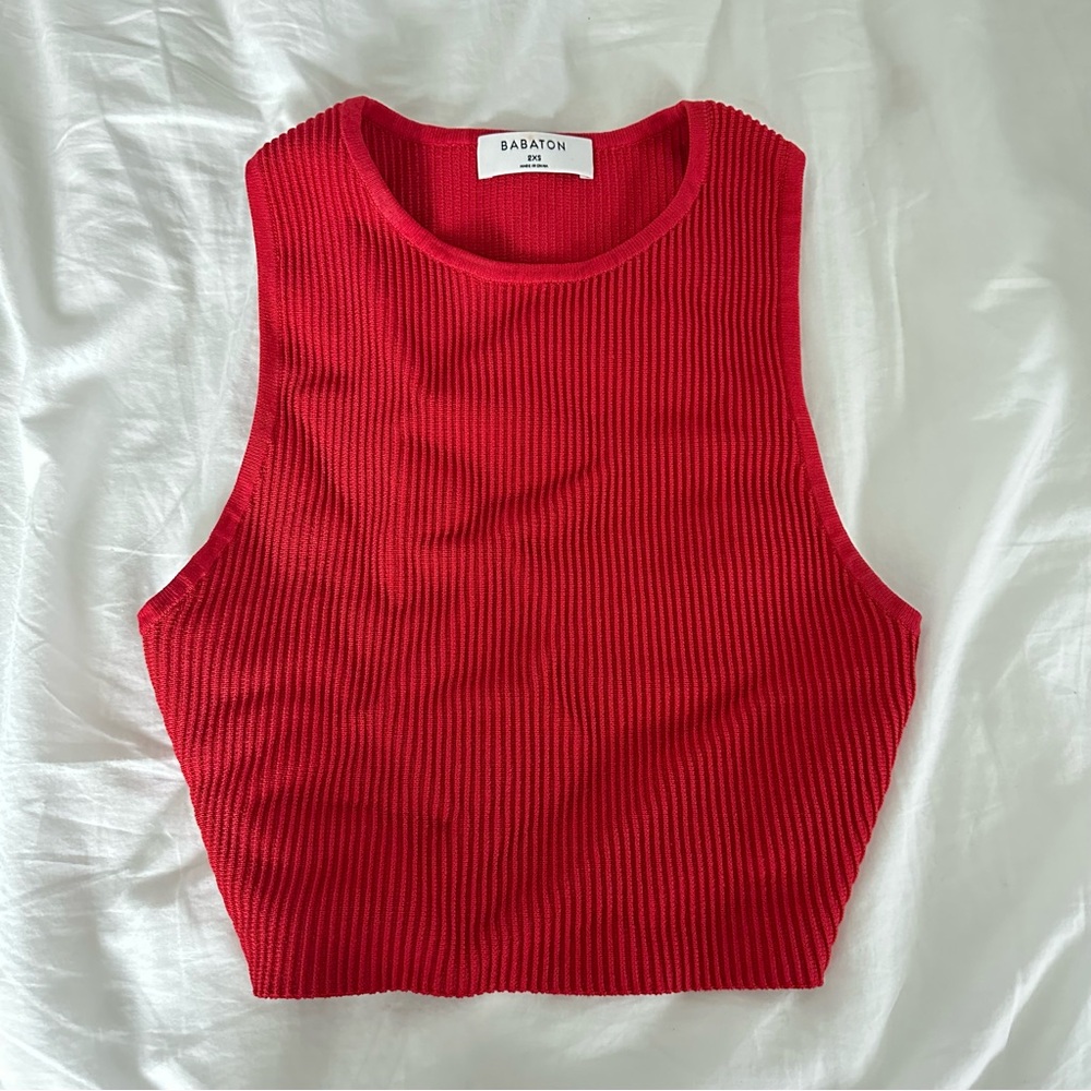 Aritzia Sculpt Knit Red Tank
